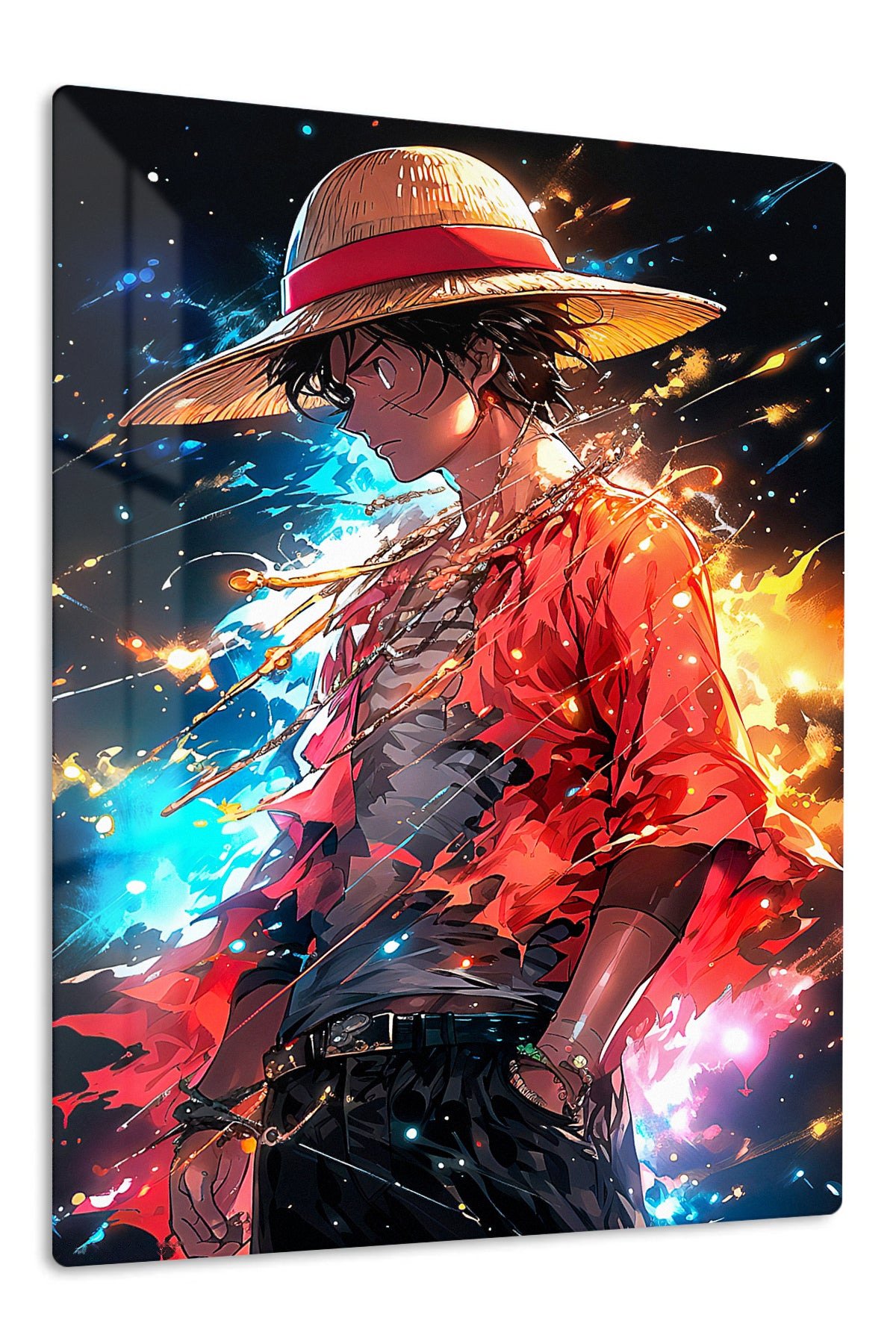 Cosmic Straw Hat Adventurer metal wall art print