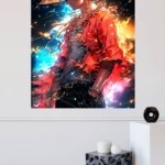 Cosmic Straw Hat Adventurer metal wall art print, view 4