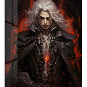 Crimson Gothic Swordsman metal wall art print