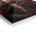 Crimson Gothic Swordsman metal wall art print, view 2