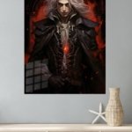 Crimson Gothic Swordsman metal wall art print, view 4
