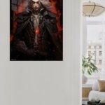 Crimson Gothic Swordsman metal wall art print, view 5