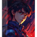 Scarlet Shadow Warrior metal wall art print
