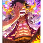 Flame Laughing Hero metal wall art print