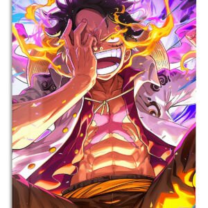 Flame Laughing Hero metal wall art print