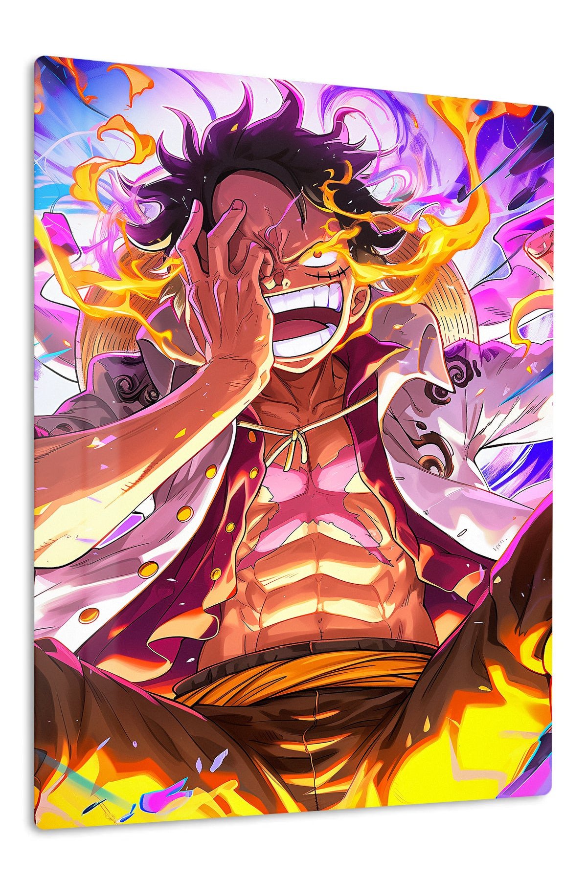 Flame Laughing Hero metal wall art print