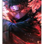 Crimson Masked Ninja metal wall art print