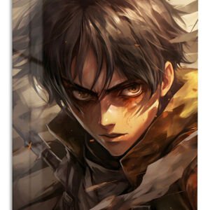 Amber-Eyed Battle Hero metal wall art print