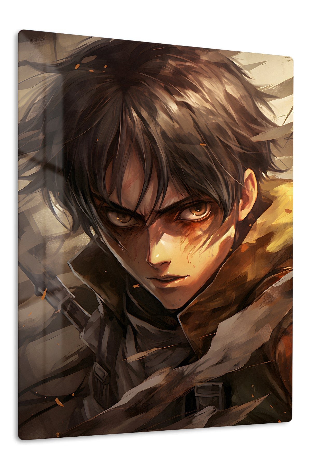 Amber-Eyed Battle Hero metal wall art print