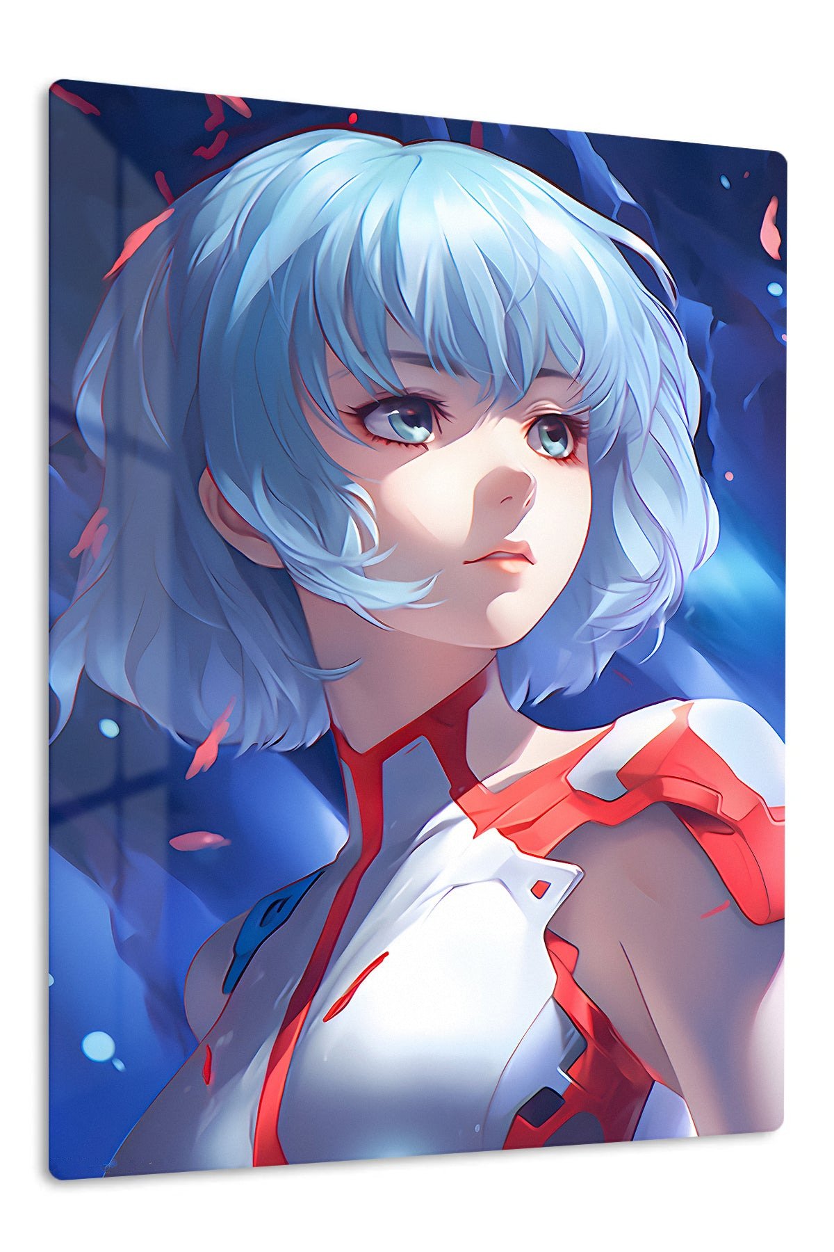 Blue-Haired Celestial Girl metal wall art print