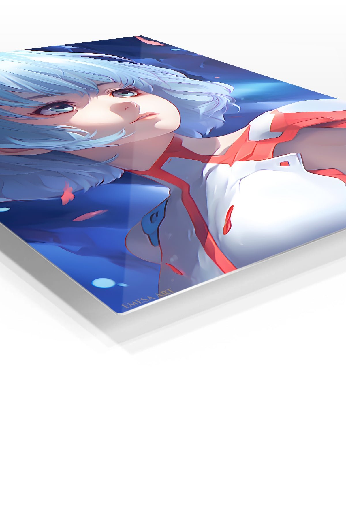 Blue-Haired Celestial Girl metal wall art print, view 2