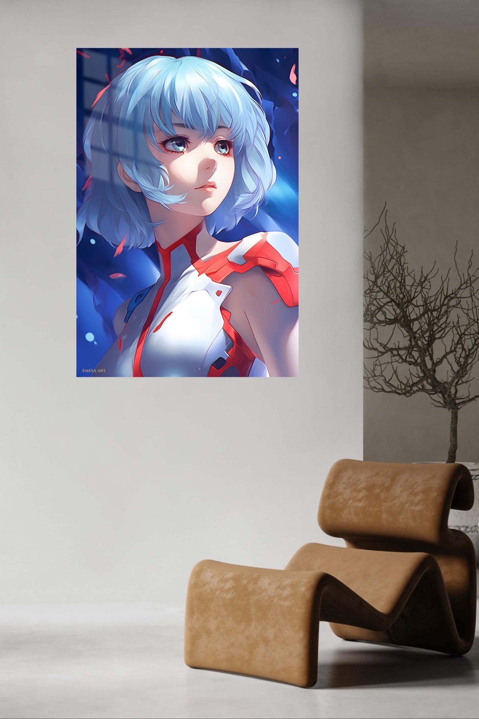 Blue-Haired Celestial Girl metal wall art print, view 5
