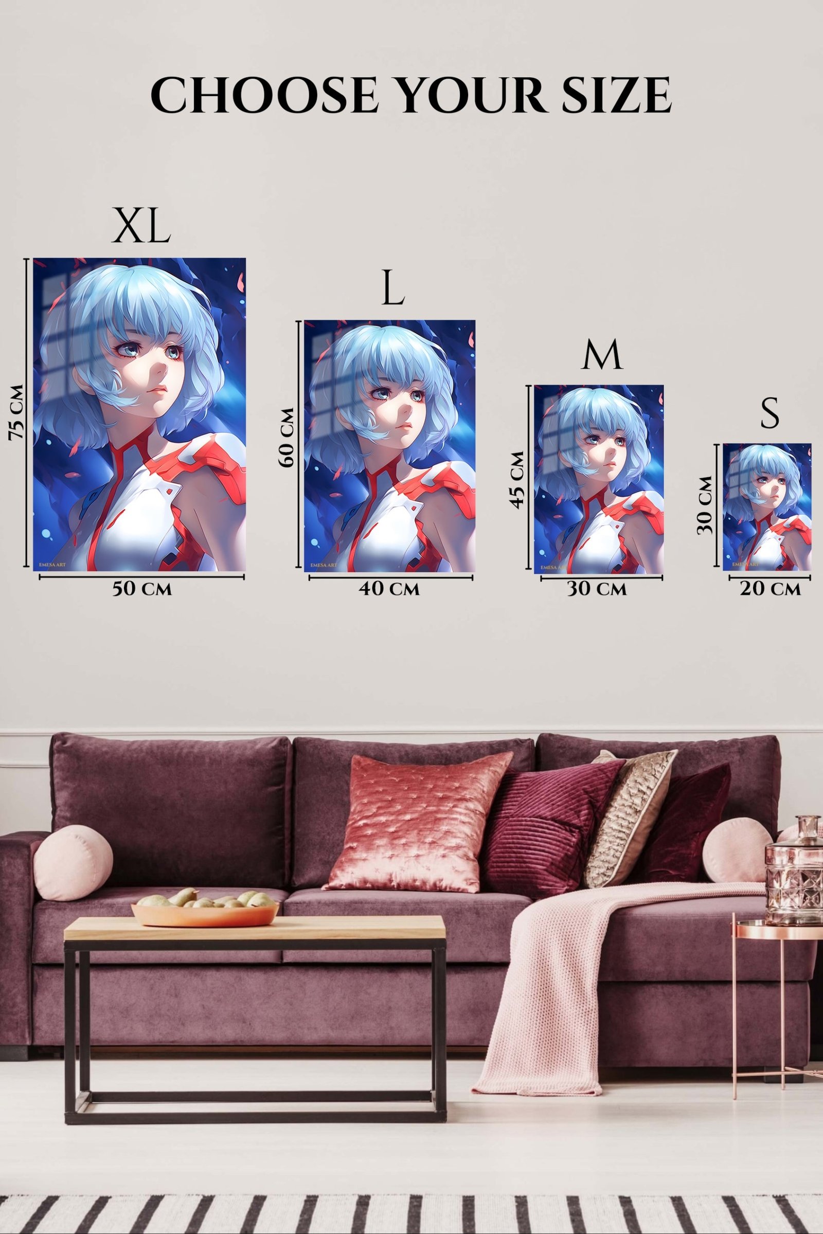 Blue-Haired Celestial Girl metal wall art print, view 6