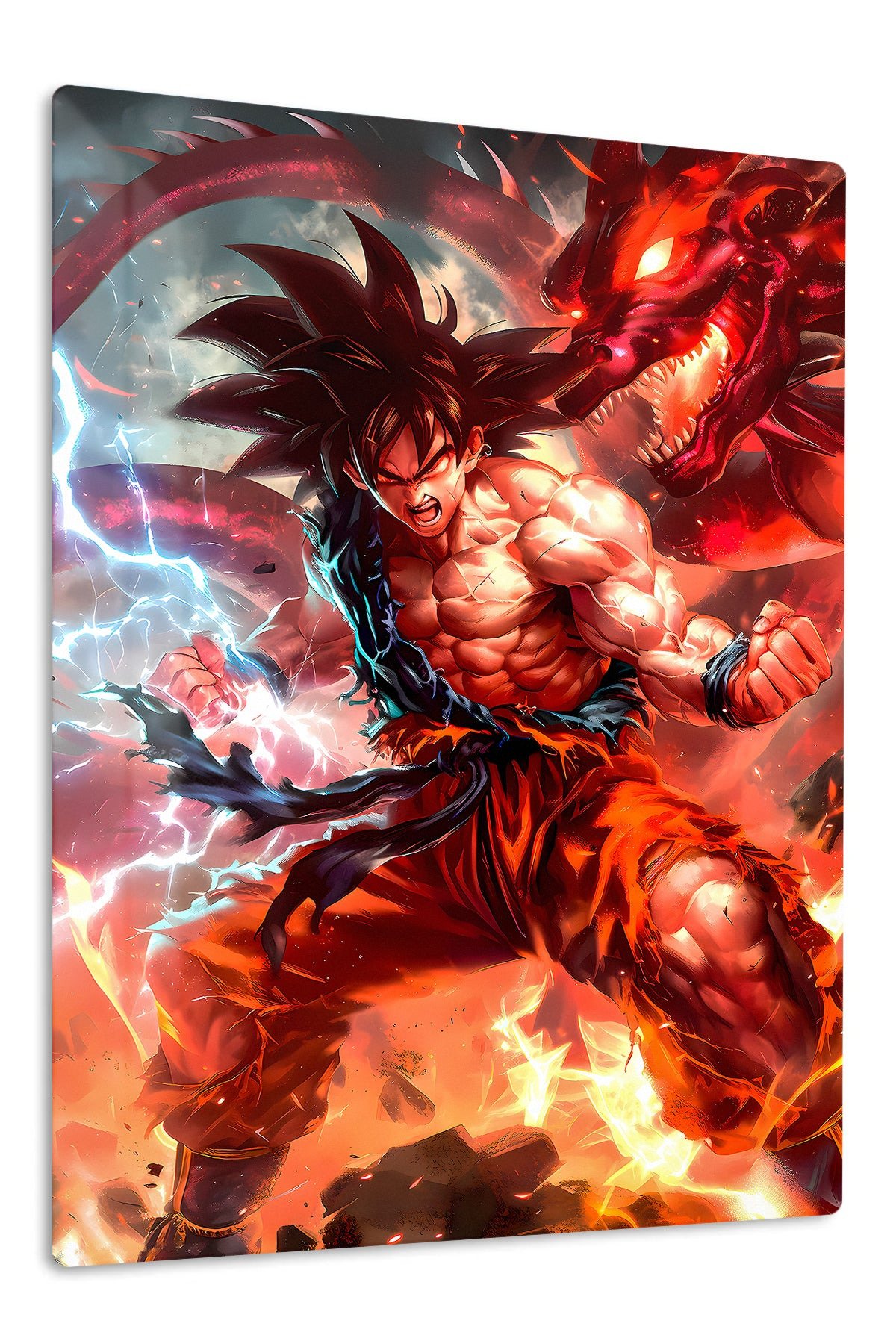 Dragon Flame Warrior metal wall art print