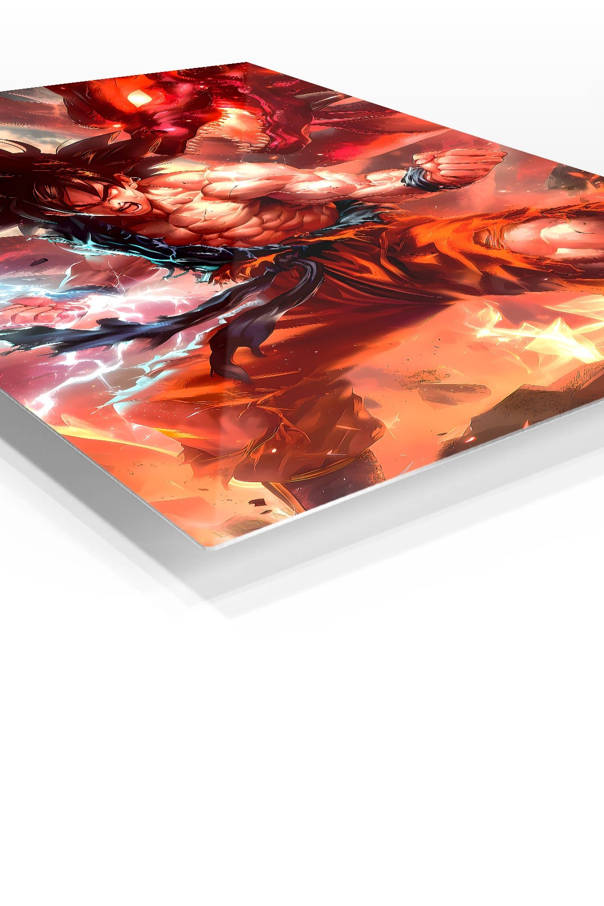 Dragon Flame Warrior metal wall art print, view 2