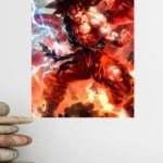 Dragon Flame Warrior metal wall art print, view 4