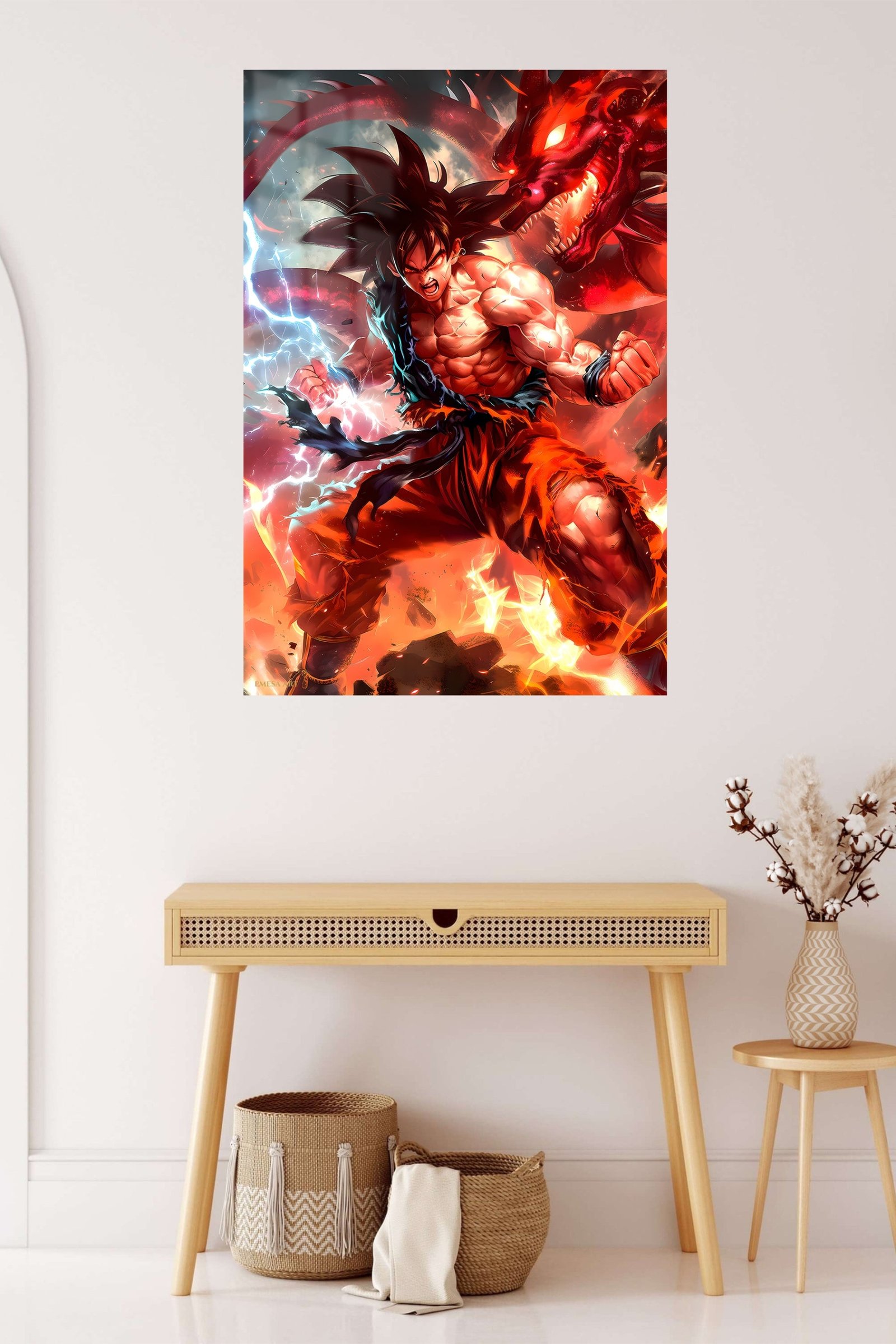 Dragon Flame Warrior metal wall art print, view 5