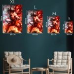 Dragon Flame Warrior metal wall art print, view 6