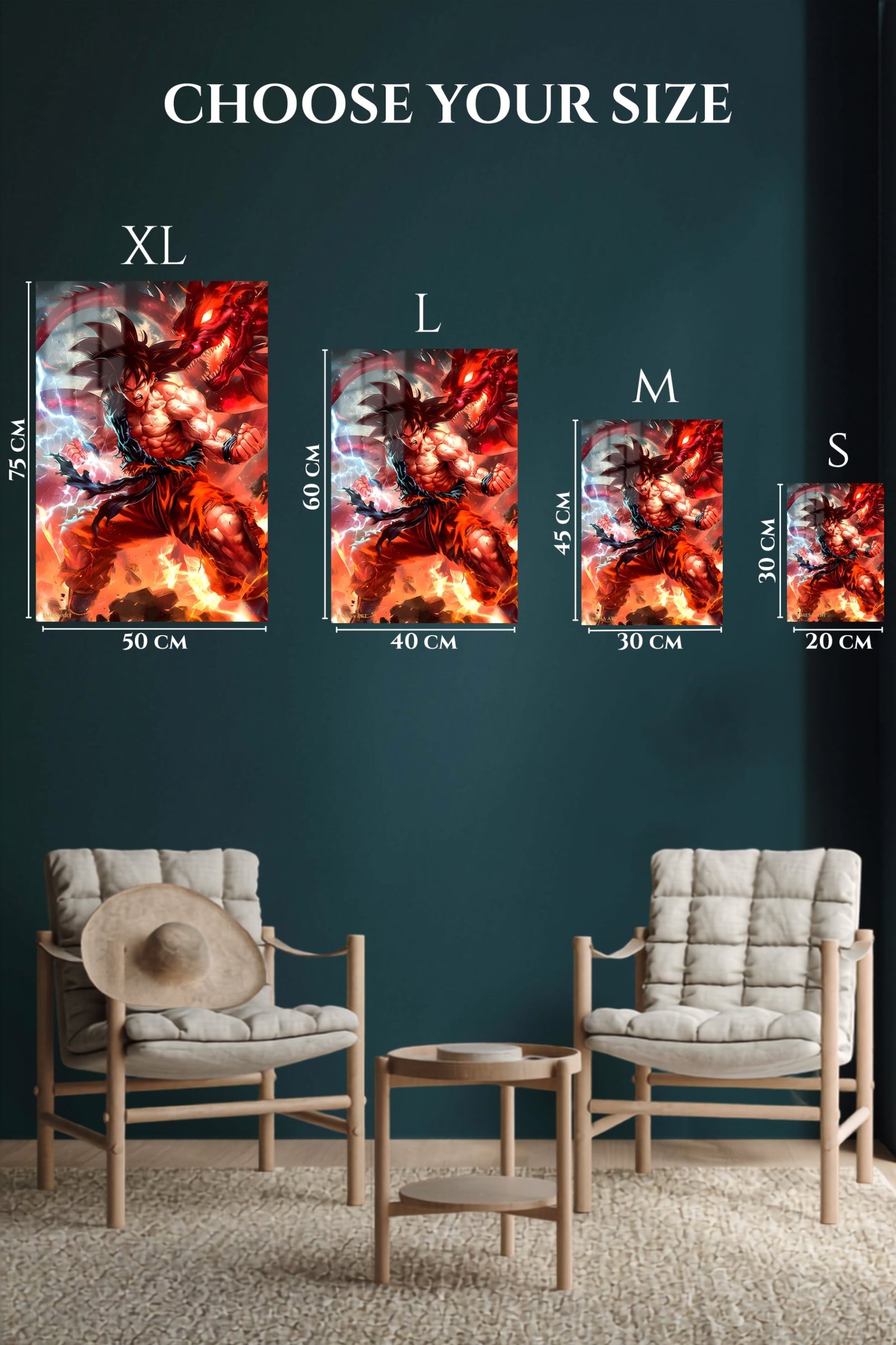 Dragon Flame Warrior metal wall art print, view 6