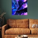 Neon Raven-Eyed Warrior metal wall art print, view 5