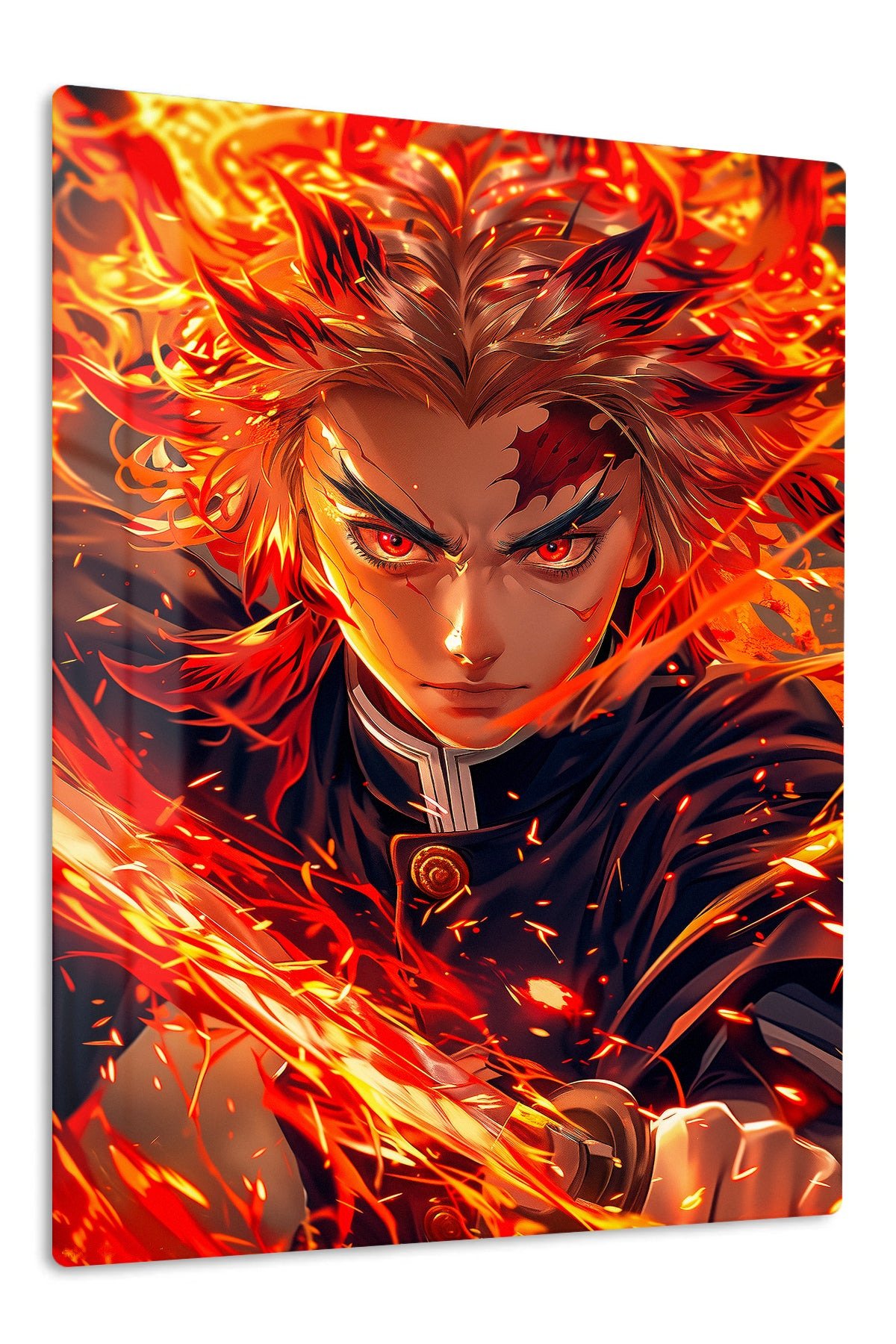 Blazing Sword Warrior metal wall art print