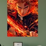 Blazing Sword Warrior metal wall art print, view 4