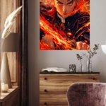 Blazing Sword Warrior metal wall art print, view 5