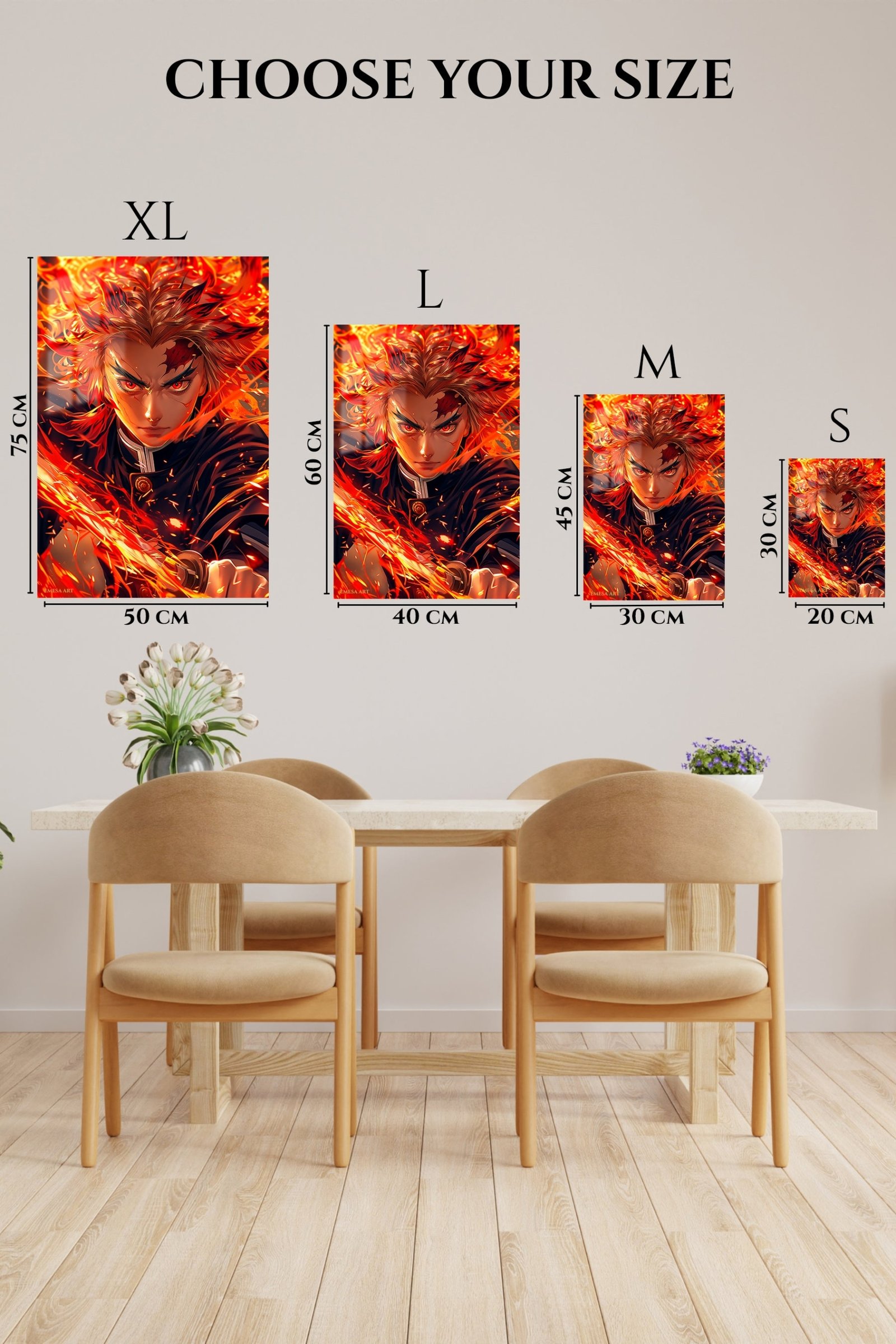 Blazing Sword Warrior metal wall art print, view 6