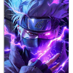 Neon Masked Ninja Energy metal wall art print