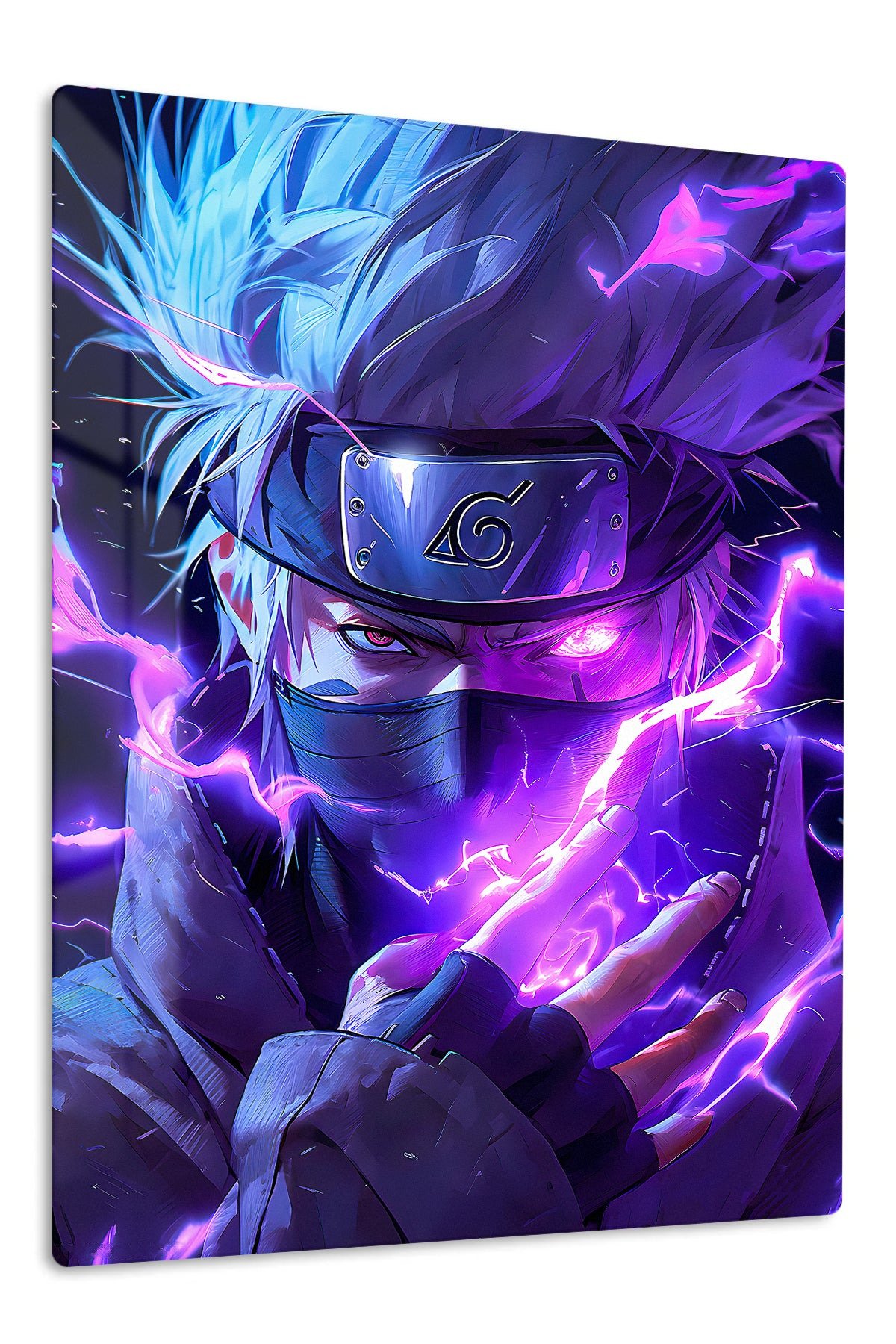 Neon Masked Ninja Energy metal wall art print
