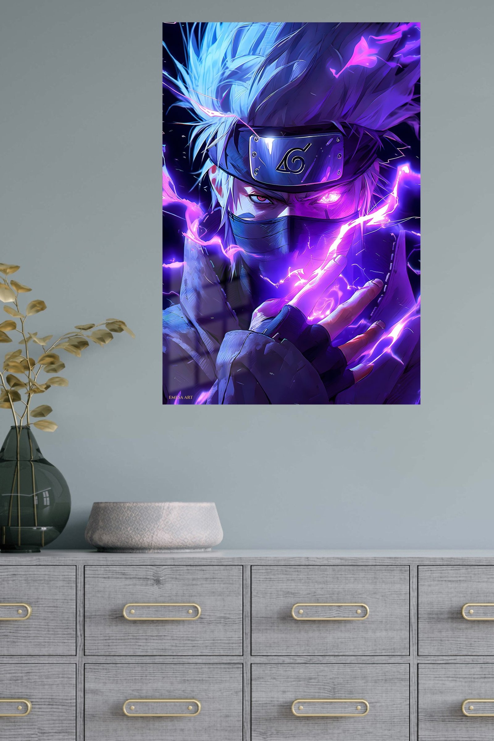 Neon Masked Ninja Energy metal wall art print, view 4
