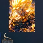 Golden Energy Warrior metal wall art print, view 4