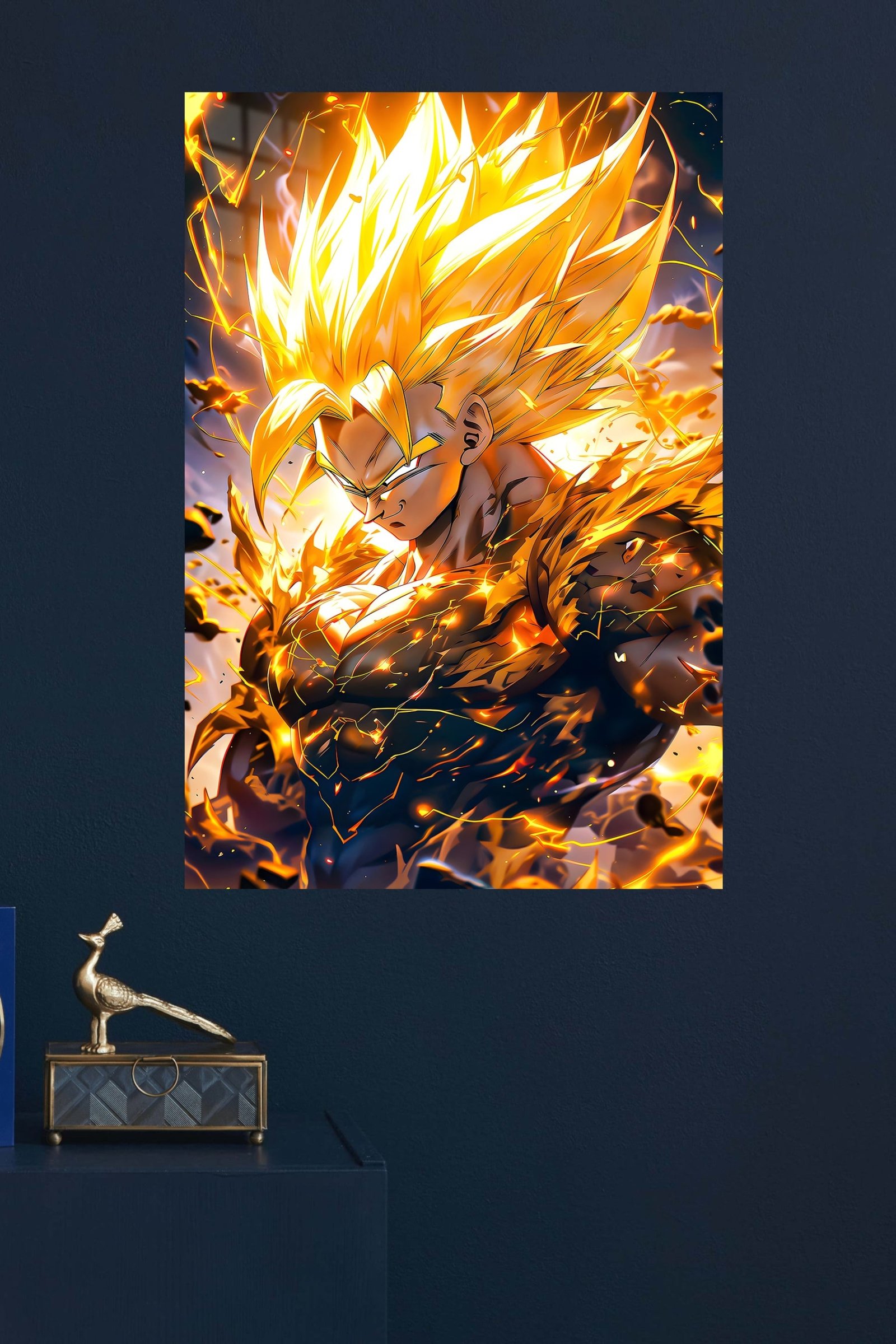 Golden Energy Warrior metal wall art print, view 4