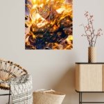Golden Energy Warrior metal wall art print, view 5