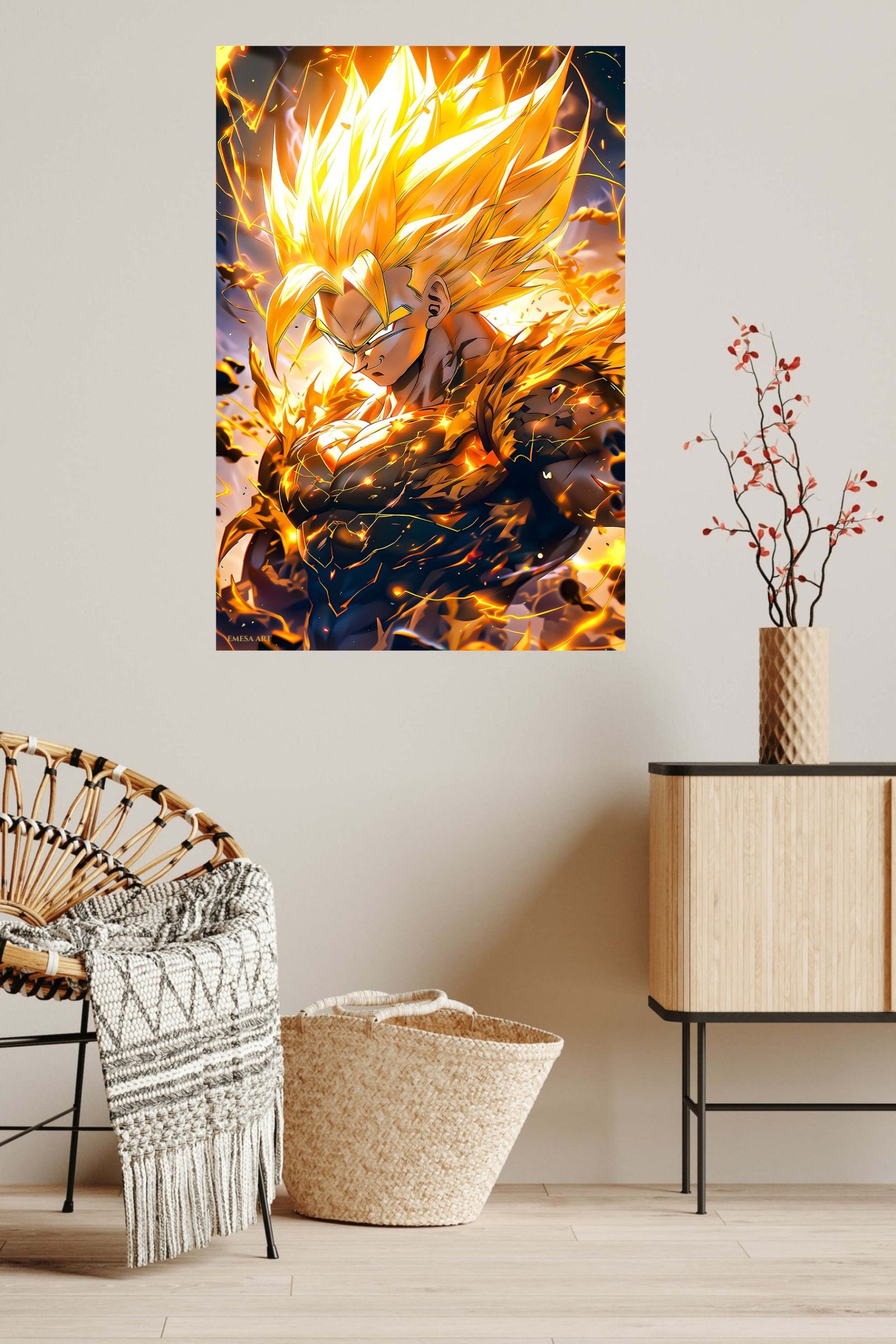 Golden Energy Warrior metal wall art print, view 5