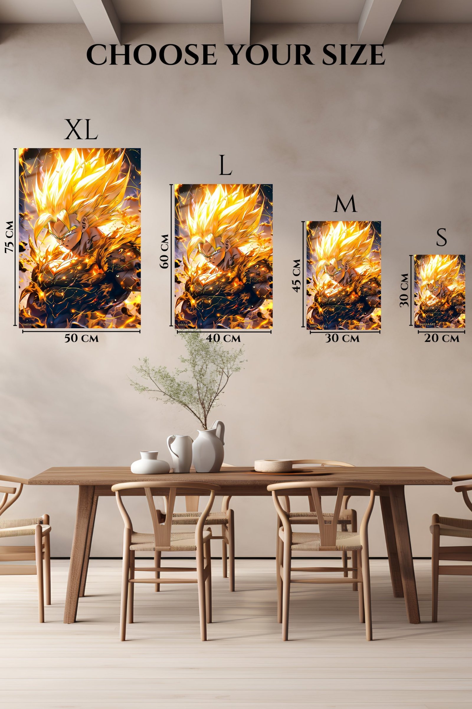 Golden Energy Warrior metal wall art print, view 6