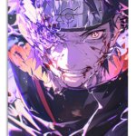 Shattered Violet Ninja metal wall art print