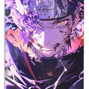 Shattered Violet Ninja metal wall art print