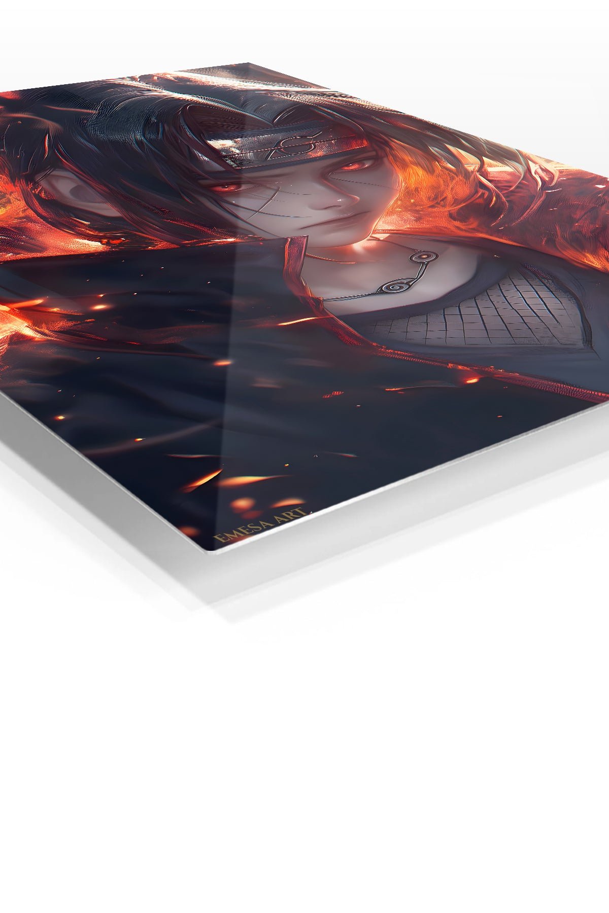 Ember-Eyed Shadow Warrior metal wall art print, view 2
