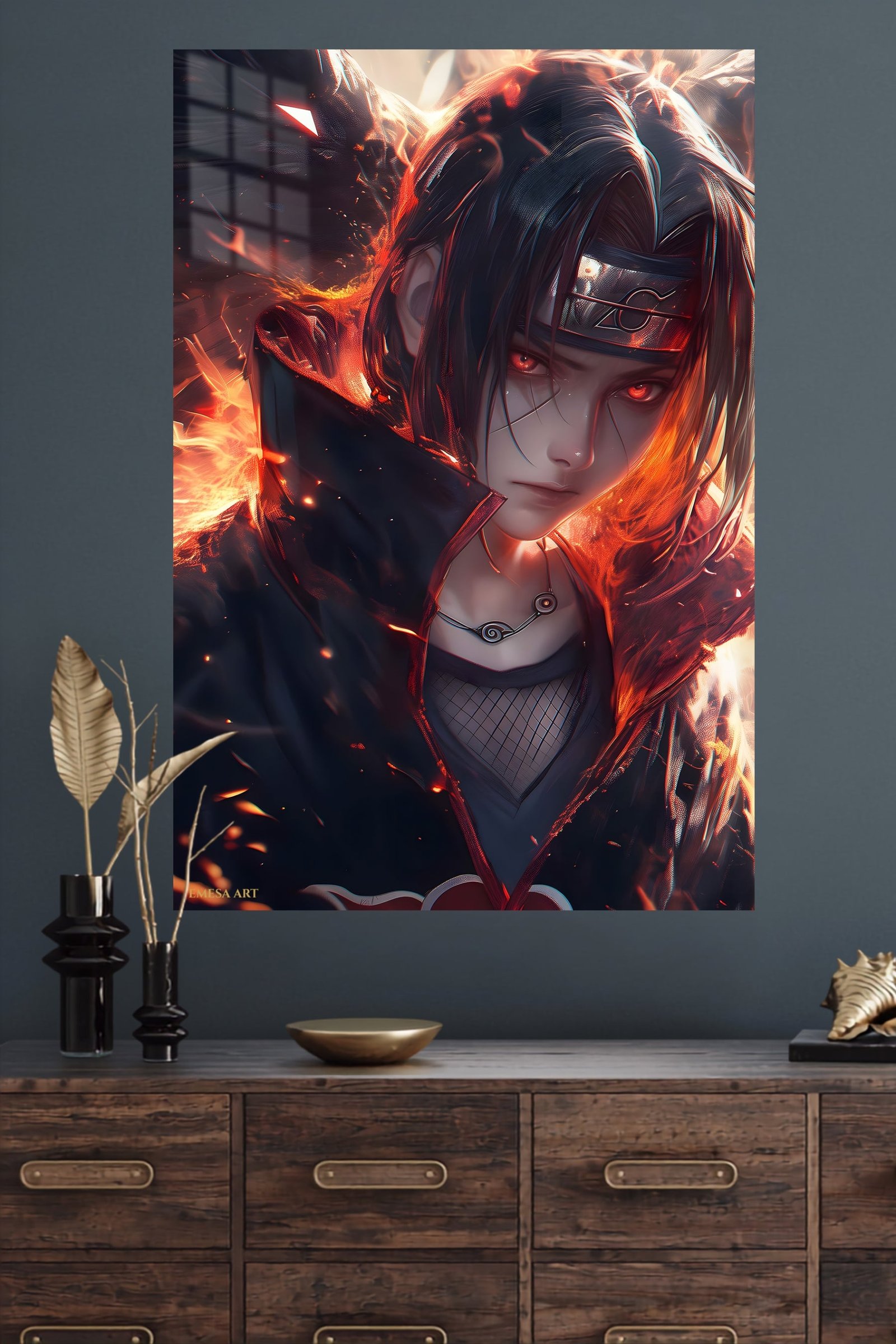 Ember-Eyed Shadow Warrior metal wall art print, view 4