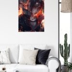 Ember-Eyed Shadow Warrior metal wall art print, view 5
