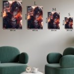 Ember-Eyed Shadow Warrior metal wall art print, view 6