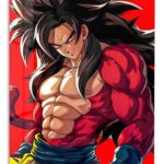 Crimson-Furred Warrior Portrait metal wall art print
