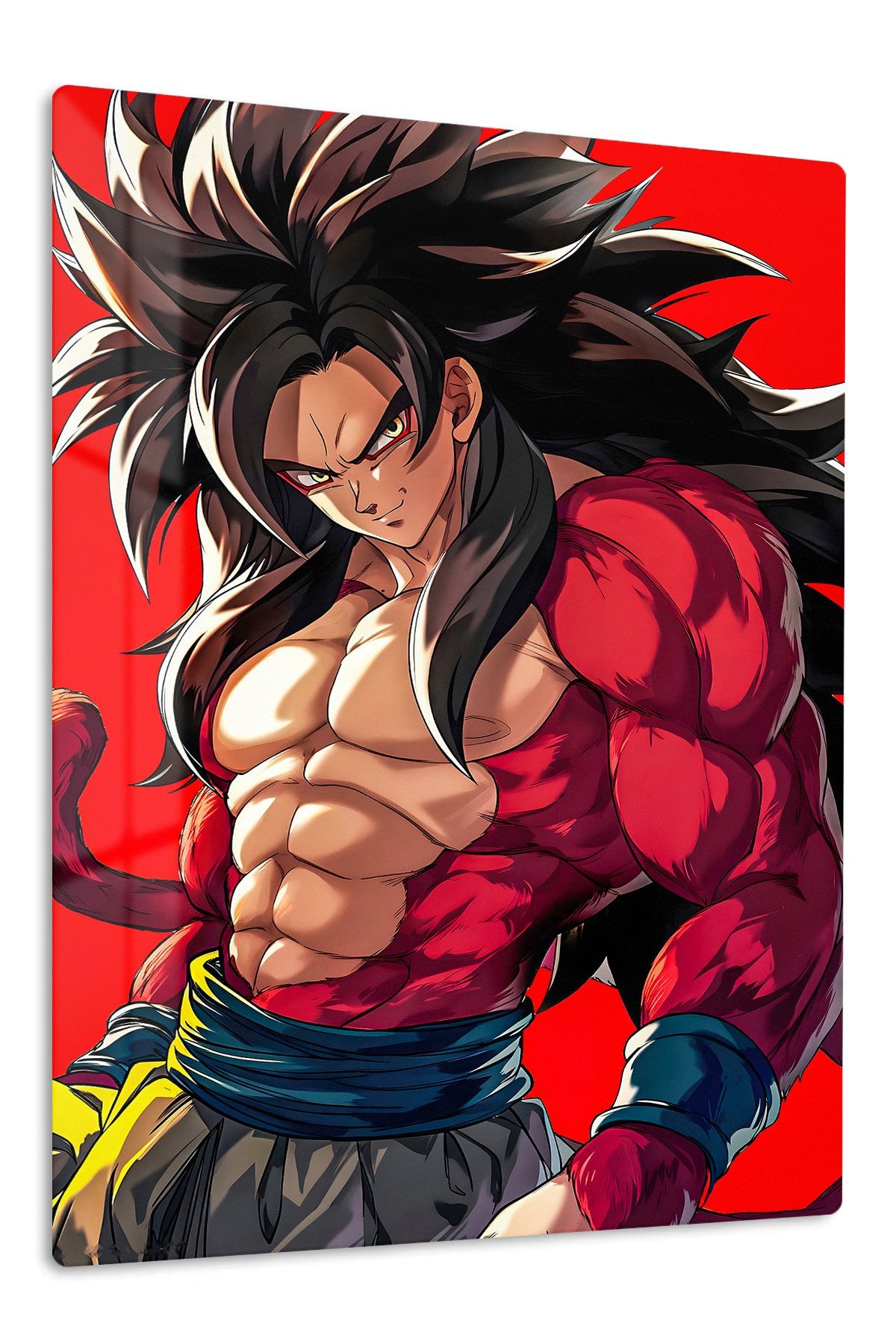 Crimson-Furred Warrior Portrait metal wall art print