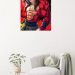 Crimson-Furred Warrior Portrait metal wall art print, view 5