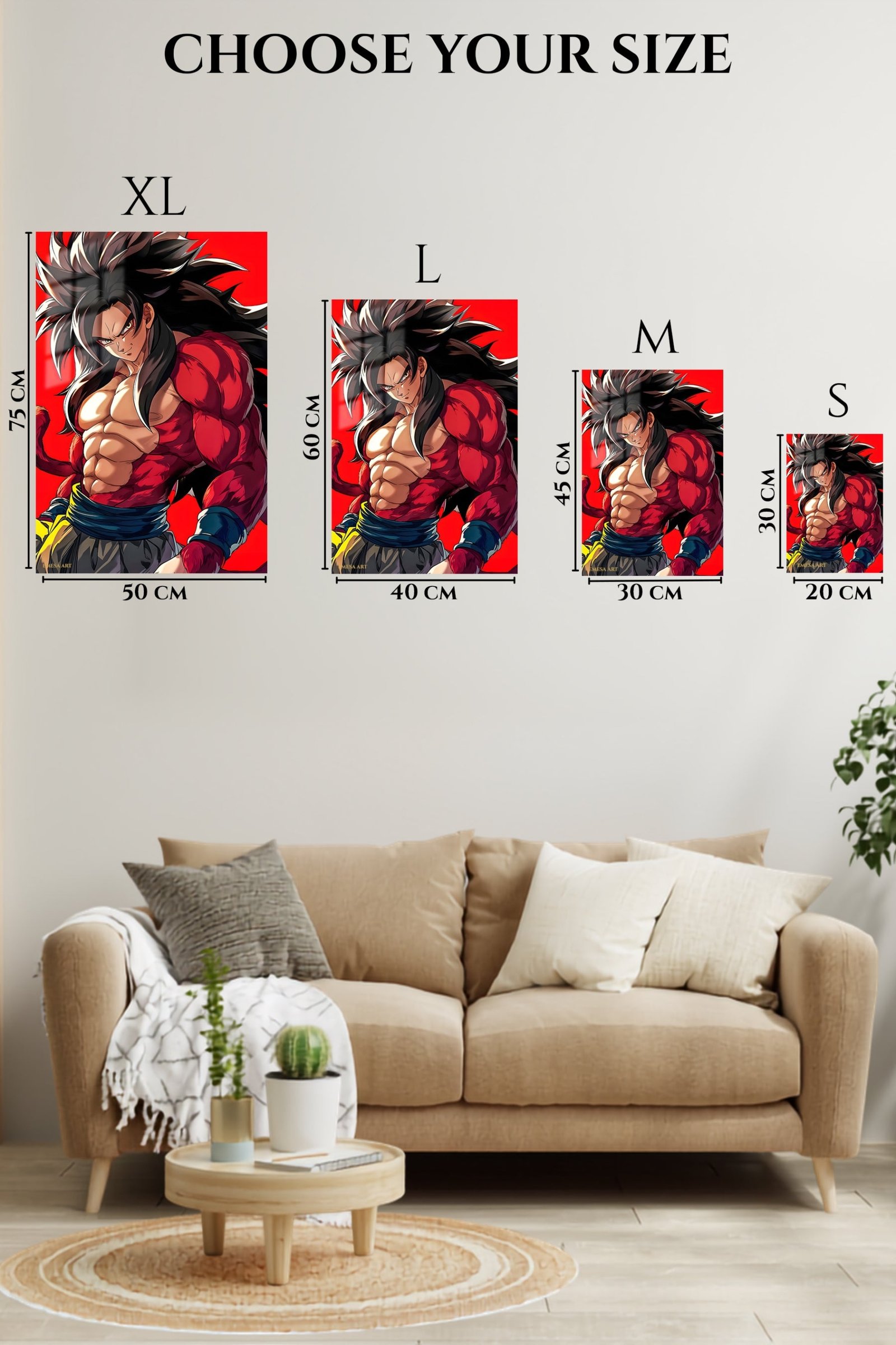 Crimson-Furred Warrior Portrait metal wall art print, view 6