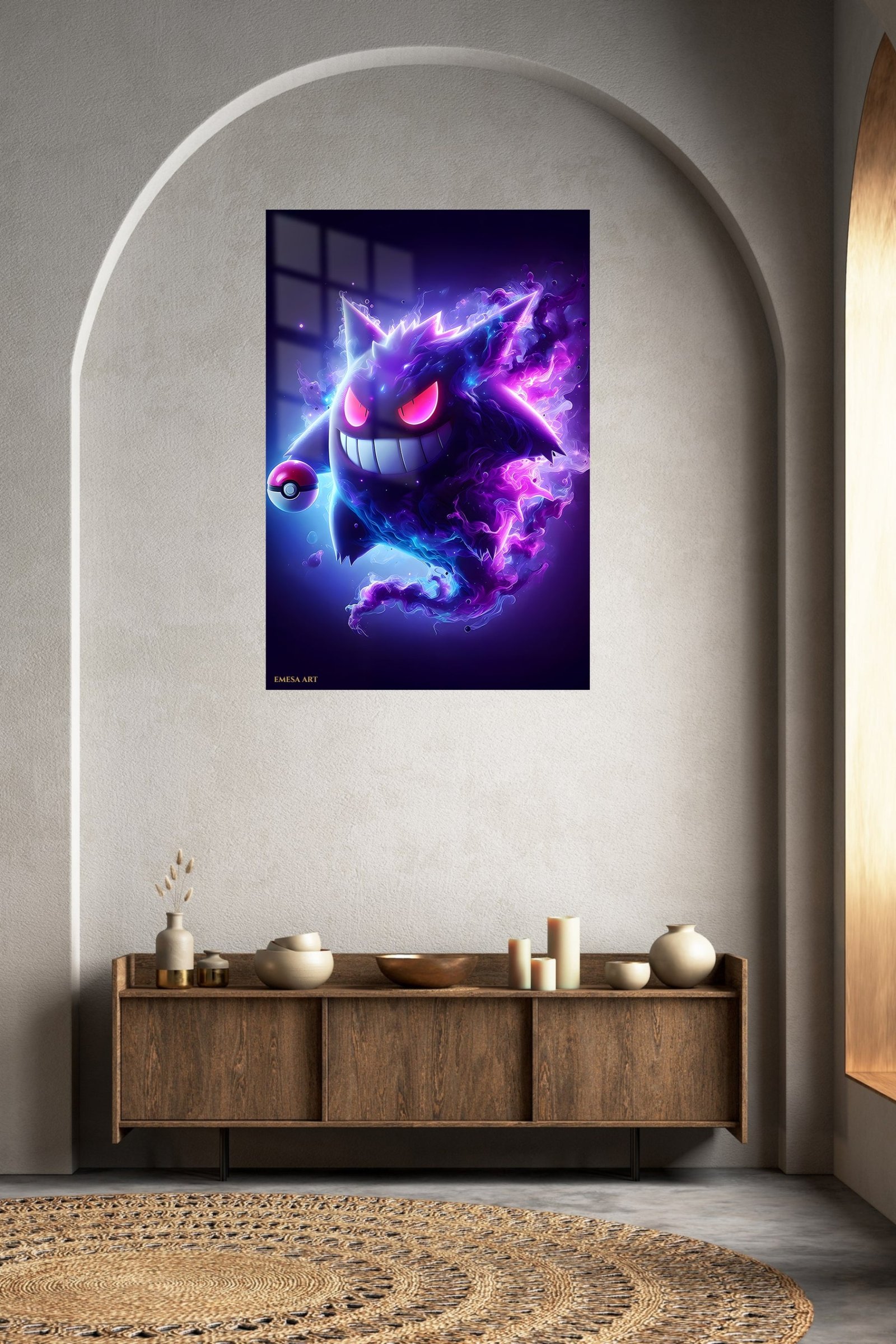 Neon Phantom Grin metal wall art print, view 5
