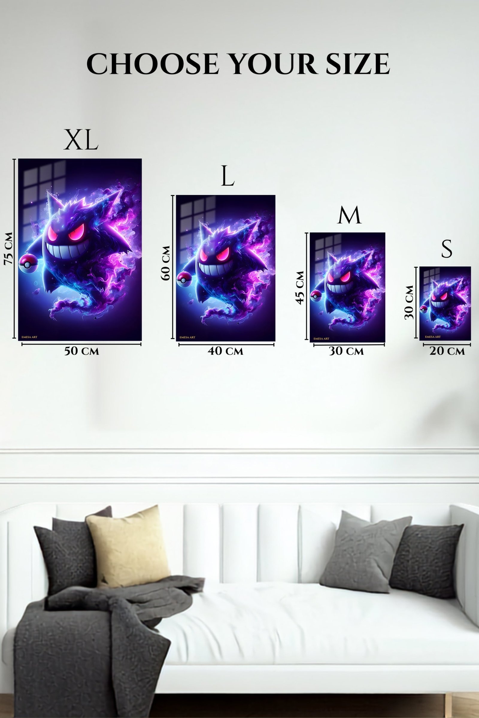 Neon Phantom Grin metal wall art print, view 6