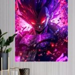 Neon Shadow Warrior metal wall art print, view 4