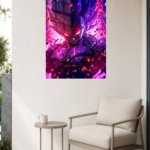 Neon Shadow Warrior metal wall art print, view 5